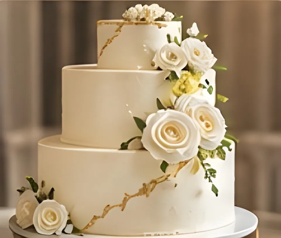 Tiered wedding cake